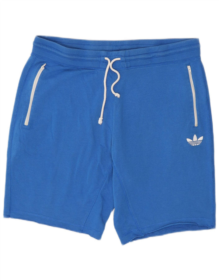 Adidas - Pantalones cortos deportivos para hombre, algodón azul grande