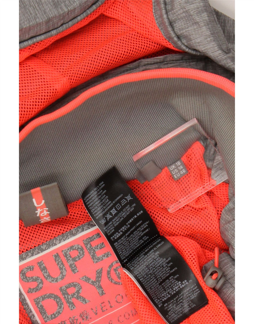 Chubasquero con capucha Superdry para mujer ES 40 XL Nylon gris