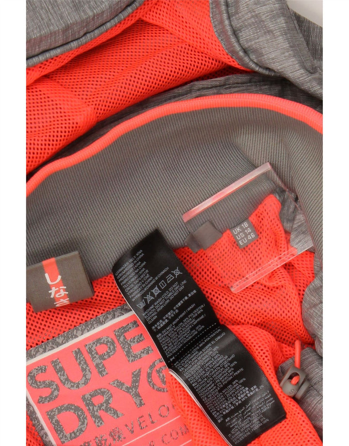 Chubasquero con capucha Superdry para mujer ES 40 XL Nylon gris