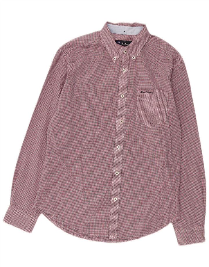Camisa Ben Sherman para hombre de algodón a cuadros rojos medianos