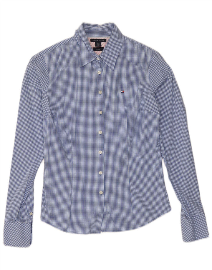 Tommy Hilfiger Camisa para mujer US 4 Small Blue Gingham Cotton