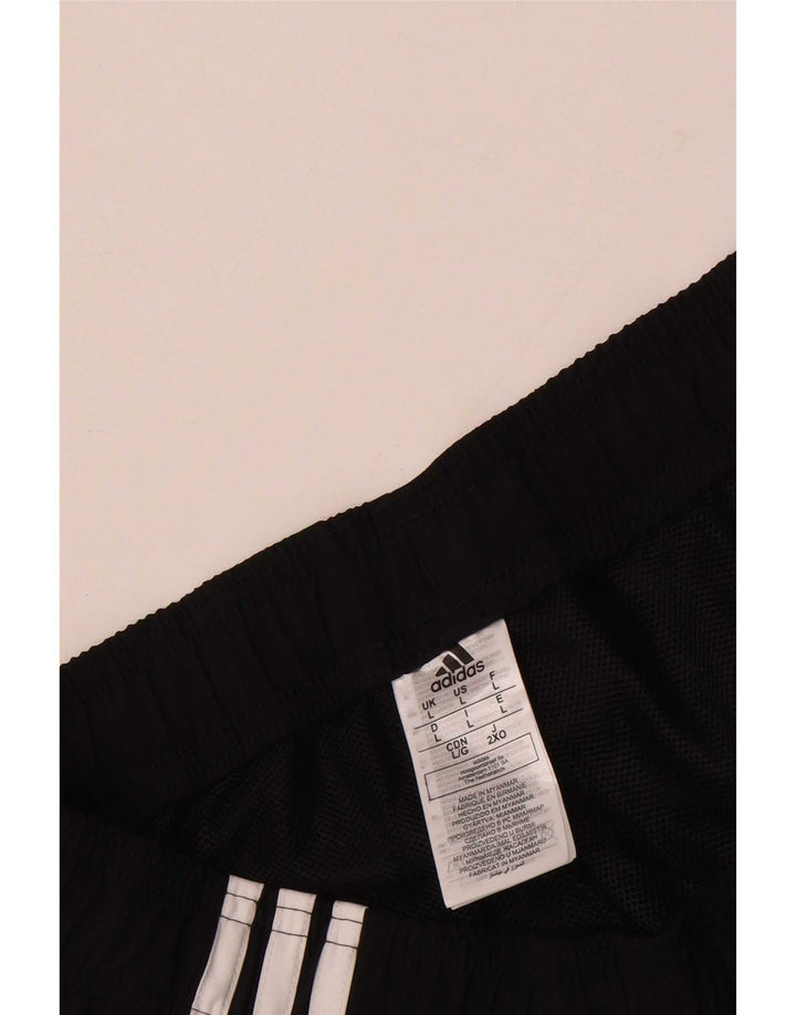 Adidas - Pantalones cortos deportivos para hombre, talla grande, poliéster negro