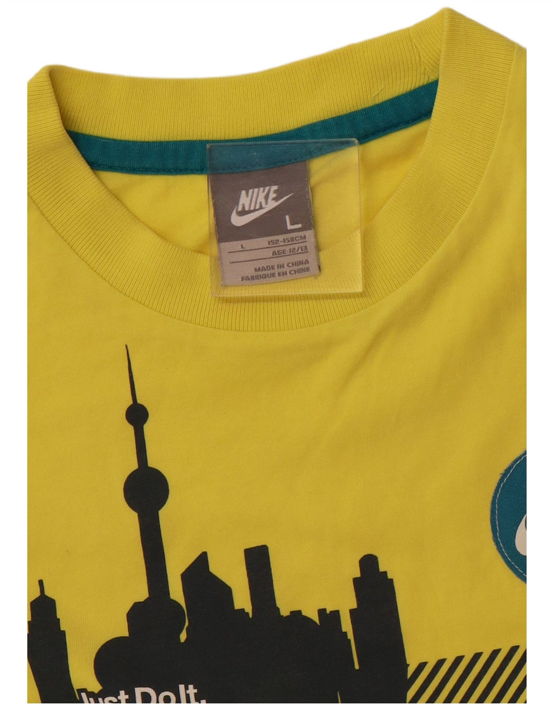 NIKE Camiseta sin mangas gráfica para niños 12-13 años Grande Amarillo