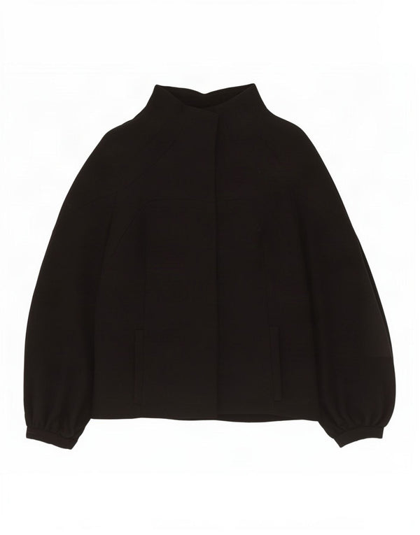 Zara Mujer Blazer Chaqueta UK 12 Mediana Lana Negra