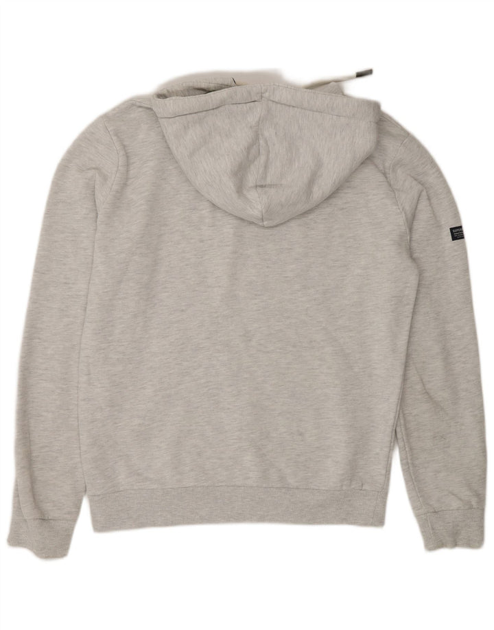 Superdry Hombre Sudadera Con Capucha Gráfica De Algodón Gris Medio