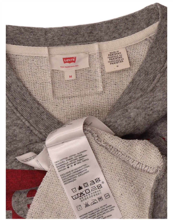 Levi's Sudadera gráfica para mujer Jumper UK 14 Algodón gris medio