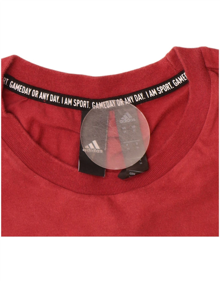 Adidas - Camiseta gráfica para hombre, color rojo medio, algodón