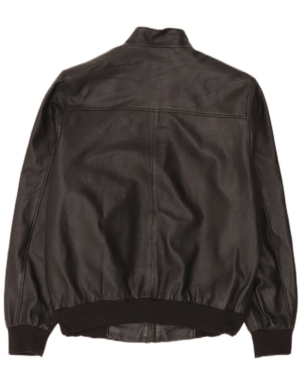 Vintage chaqueta de cuero para hombre Reino Unido 44 2XL negro
