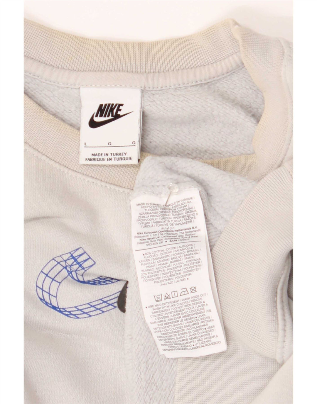 Nike - Sudadera con gráfico para hombre, talla grande, algodón blanco