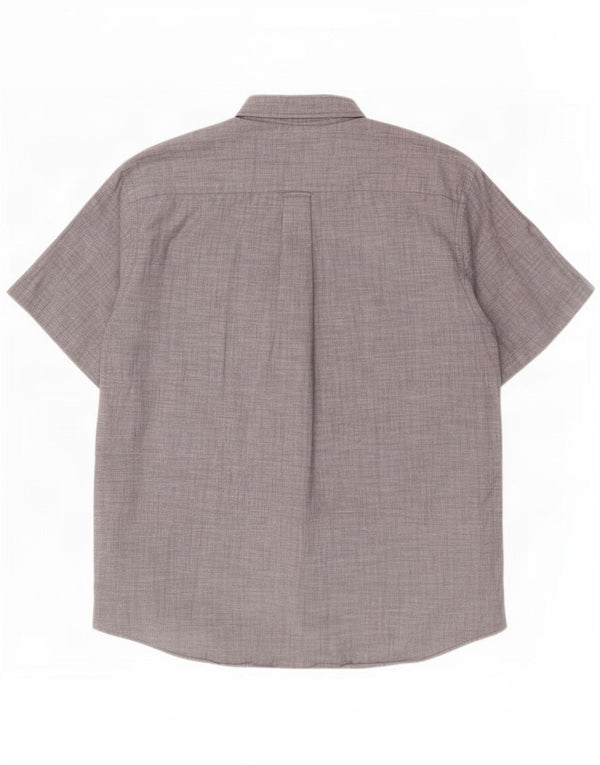 Camisa Lacoste Hombre Manga Corta Talla 42 Grande Gris Algodón