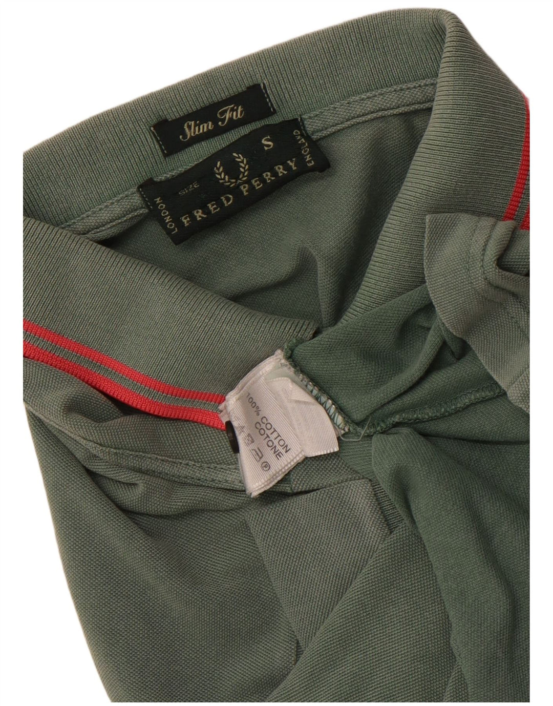 FRED PERRY Polo Slim Fit para Hombre Algodón Verde Pequeño