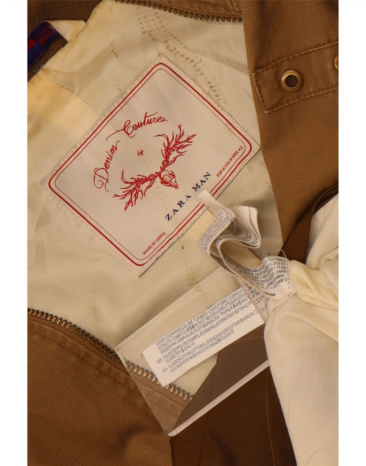 Zara Hombre Cazadora Bomber ES 38 Marrón Medio Poliéster Colorblock