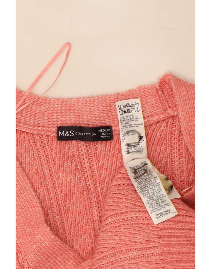 Marks & Spencer Suéter tipo cárdigan para mujer UK 44 Poliéster rosa medio