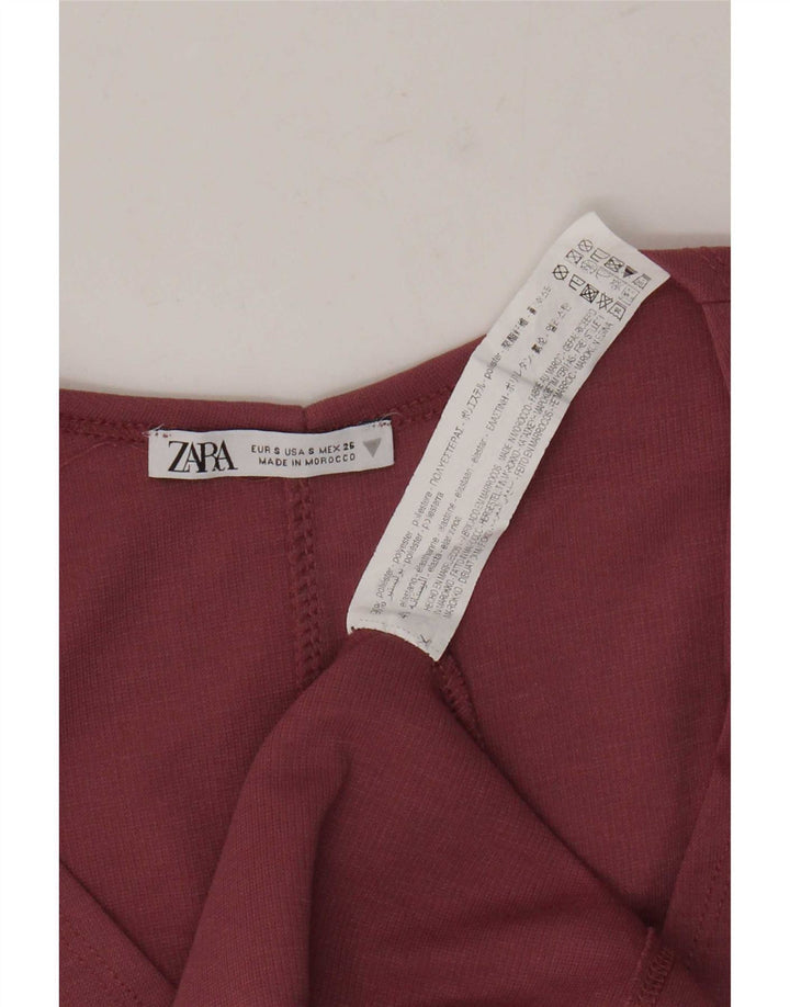 Zara Vestido Ajustado Mujer UK 8 Pequeño Poliéster Rosa