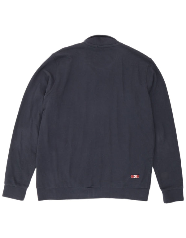Marville Mens Graphic Chándal Top Chaqueta 3XL Azul Marino Algodón Retro