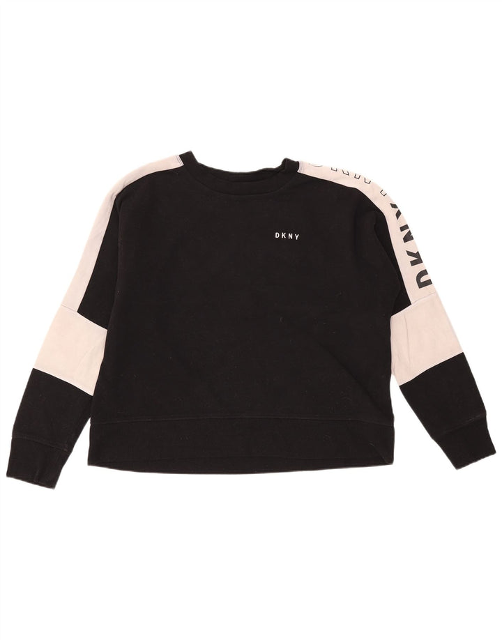 Dkny Sudadera gráfica para mujer Jumper UK 44 Medium Black Colourblock