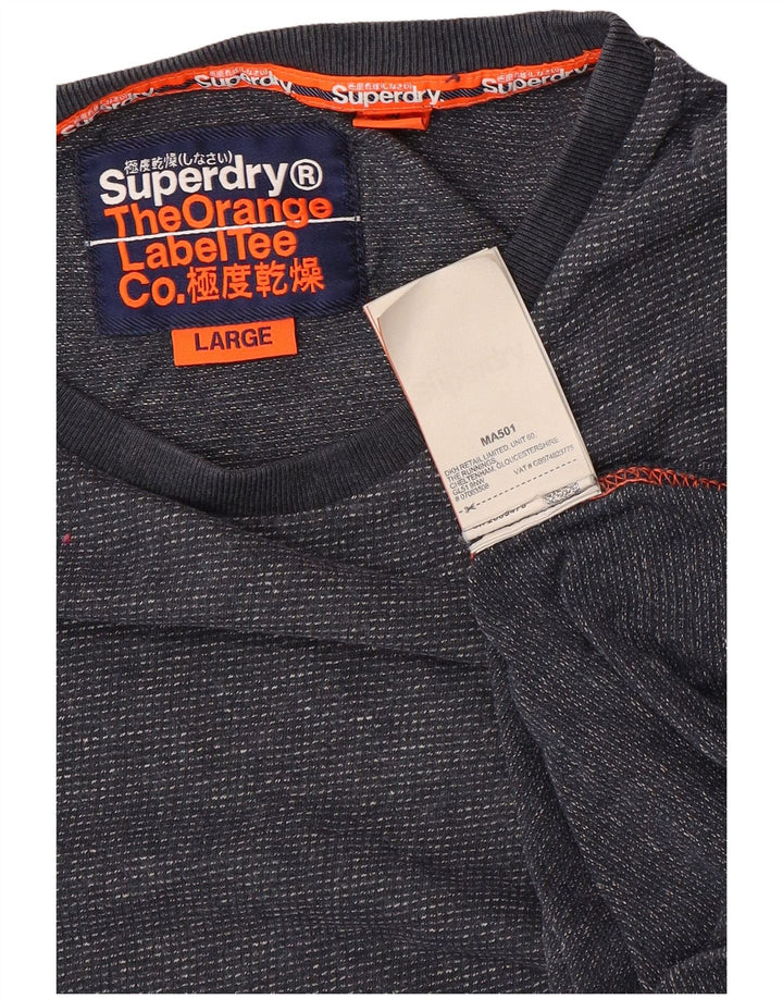 Superdry Camiseta para hombre Top Large Azul Marino Algodón