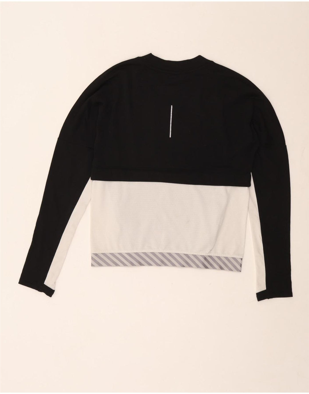 Nike Camiseta de running para mujer de manga larga UK 6 XS Negro Colorblock Poliéster