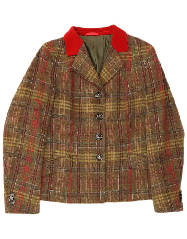 Vintage mujer 4 botones Blazer chaqueta EU 48 2XL multicolor cuadros clásico
