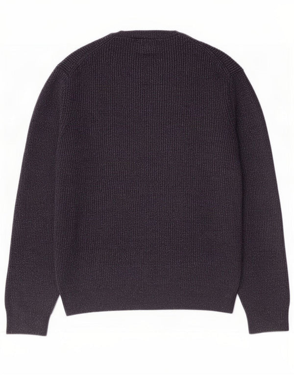 Marks & Spencer Jersey de Cuello Redondo para Hombre XL Azul Marino Moteado