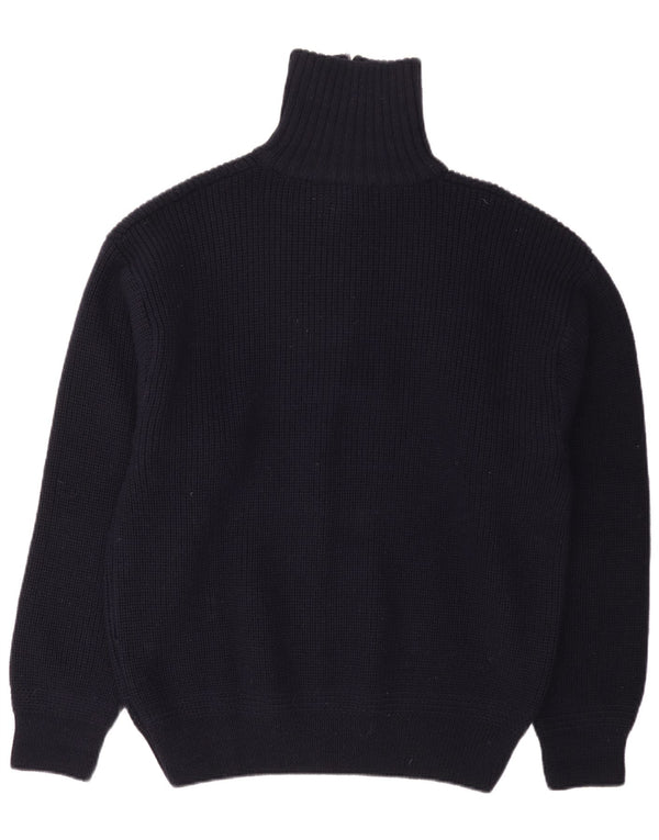 Rhode Island - Jersey con cuello y cremallera para hombre, talla 2XL, lana azul marino