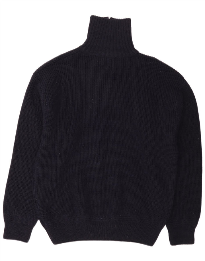 Rhode Island - Jersey con cuello y cremallera para hombre, talla 2XL, lana azul marino