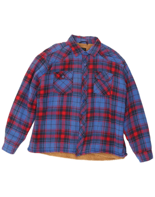 Watsons Mens Sherpa Flannel Shirt XL Blue Check Cotton