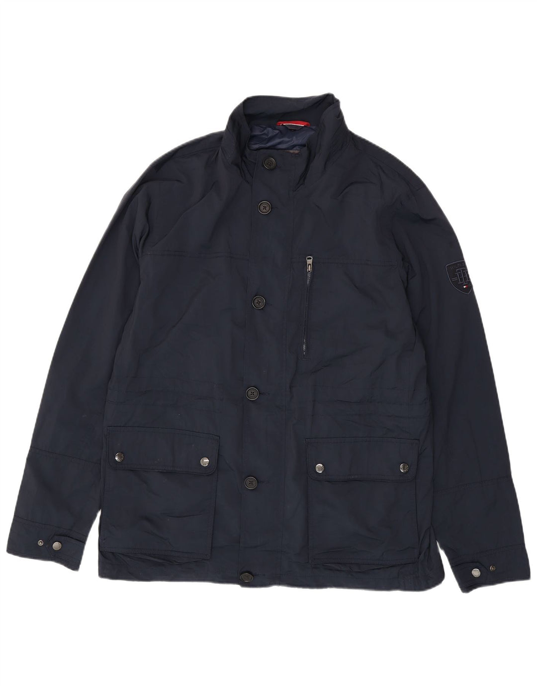 TOMMY HILFIGER Chaqueta utilitaria para hombre UK 42 XL Azul marino Poliéster