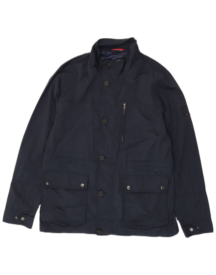 TOMMY HILFIGER Chaqueta utilitaria para hombre UK 42 XL Azul marino Poliéster