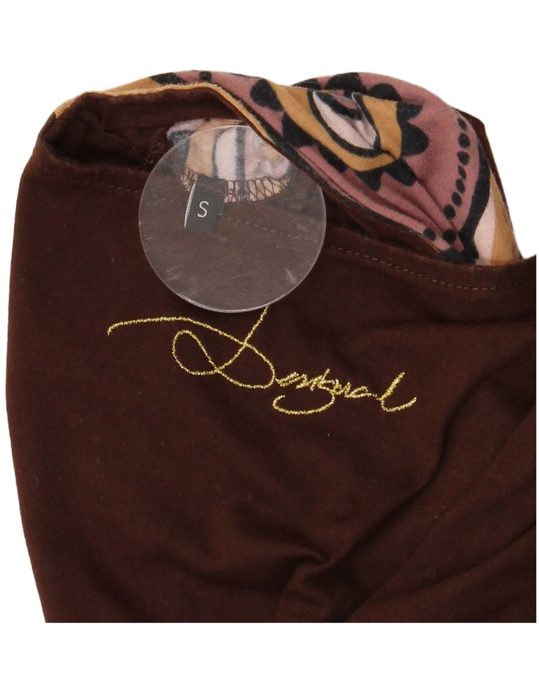 DESIGUAL Vestido túnica asimétrico gráfico para mujer Reino Unido 10 Pequeño Marrón Floral