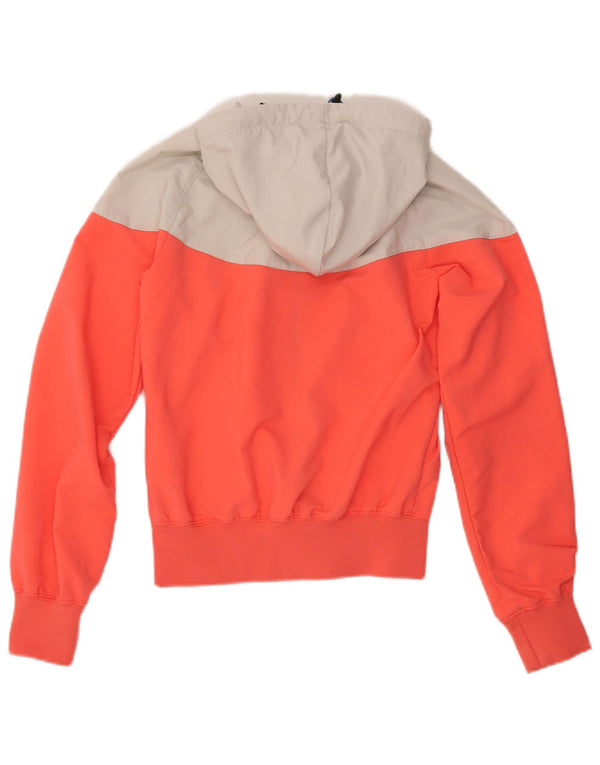 Nike Chaqueta bomber con capucha para mujer UK 10 Small Naranja Colorblock Algodón