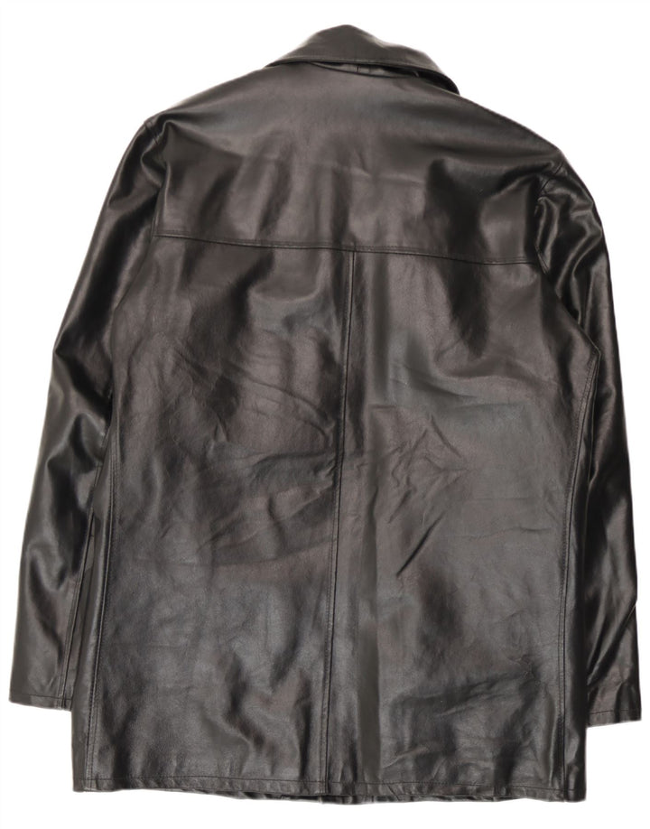 Chaqueta de cuero vintage para hombre IT 52 XL cuero negro