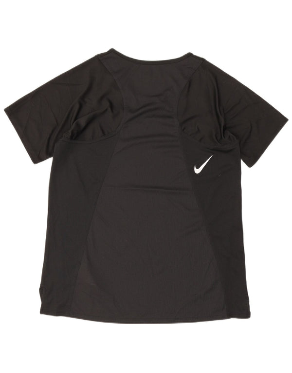 Nike Mujer Dri Fit Camiseta Top UK 10 Small Negro Poliéster