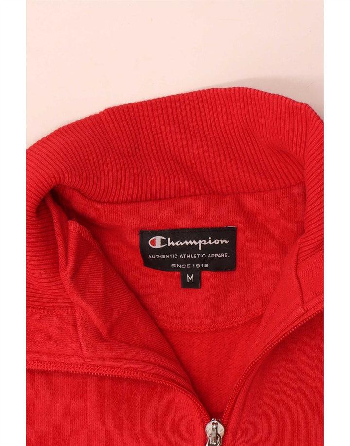 Champion Sudadera Con Cremallera Y Cuello Para Hombre Jersey De Algodón Rojo Mediano