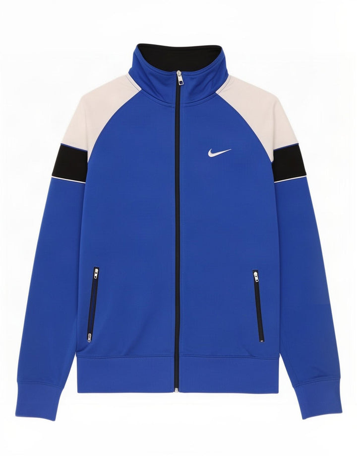 Nike - Chaqueta de chándal para hombre, color azul medio, poliéster con bloques de color