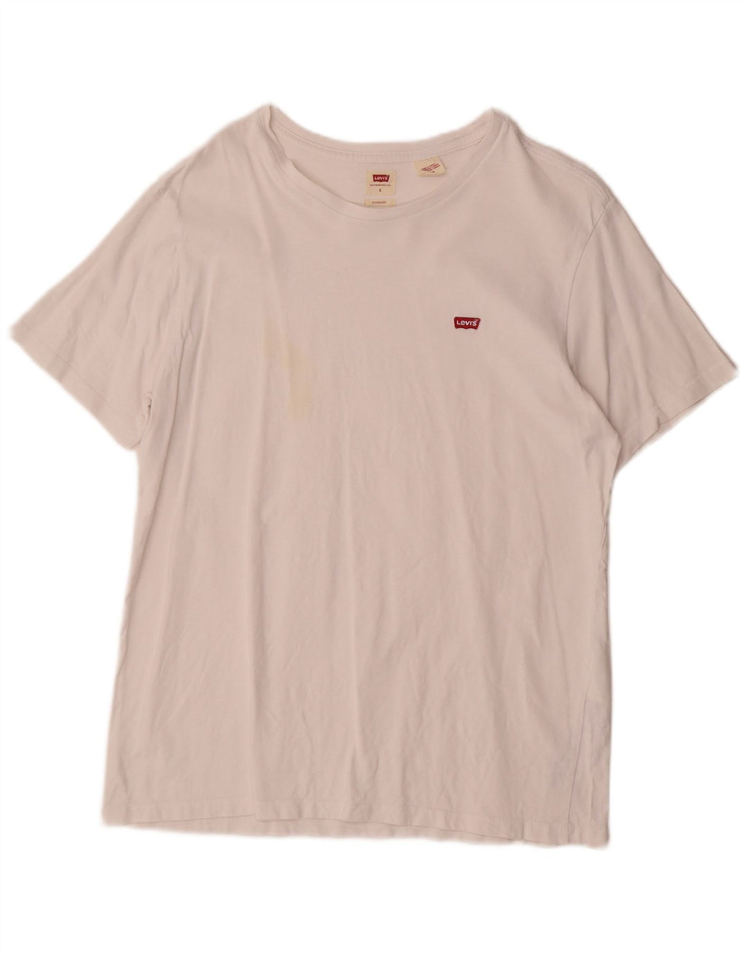 Levi's Camiseta estándar para hombre Top grande de algodón blanco
