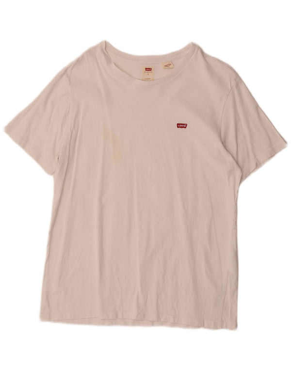 Levi's Camiseta estándar para hombre Top grande de algodón blanco