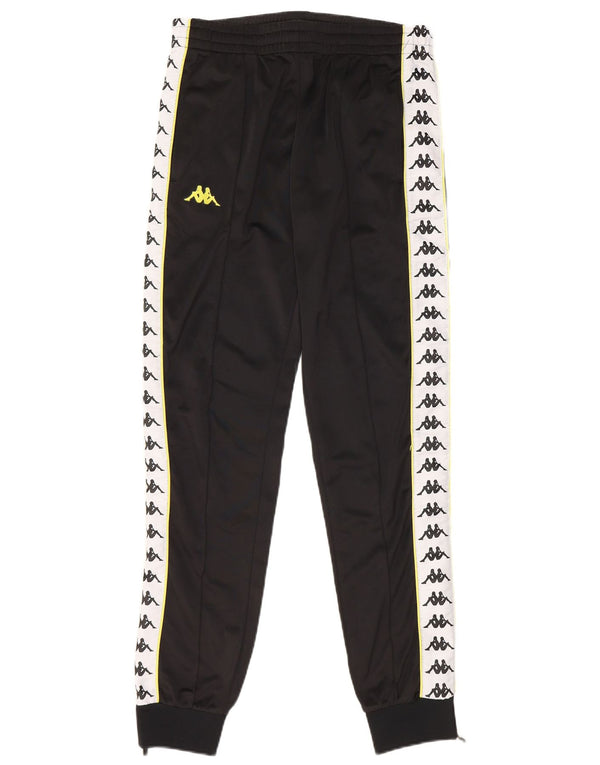 Kappa Hombre Pantalones De Chándal Con Gráfico Joggers Small Black Colorblock