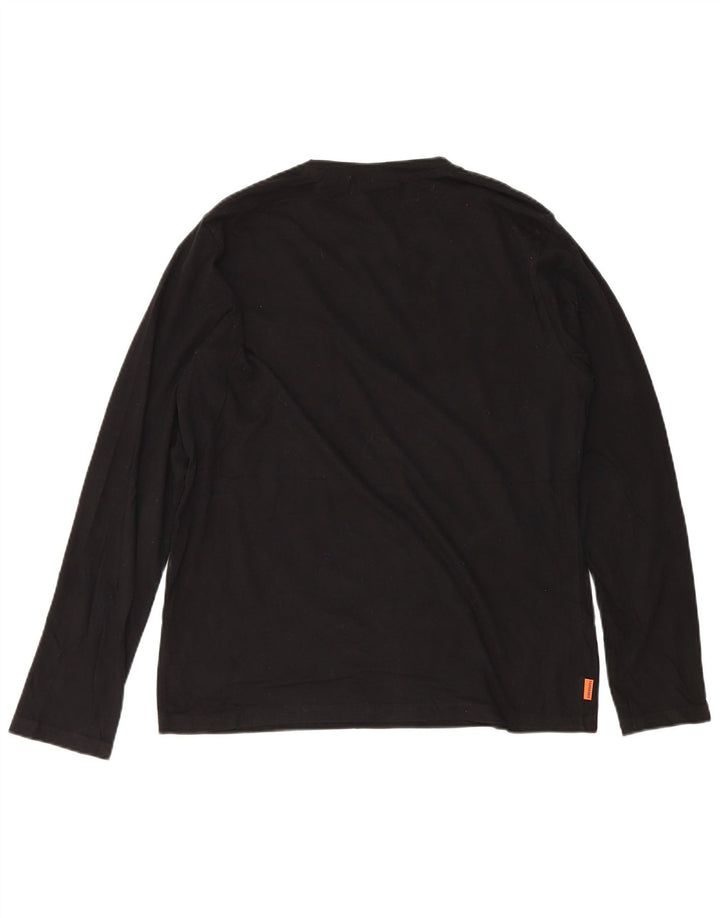 Superdry Hombre Top Manga Larga 2XL Algodón Negro