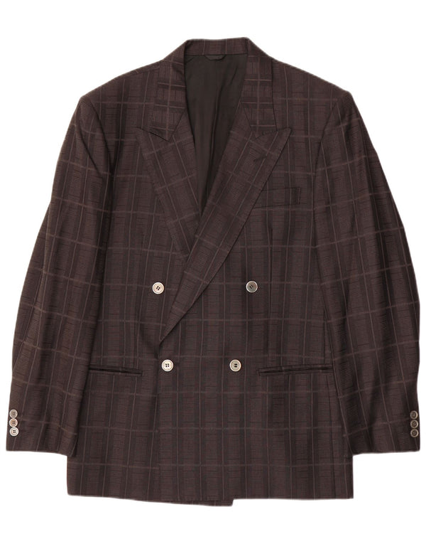 POLICARPO Chaqueta tipo blazer de corte regular para hombre IT 48 Medium Black Check