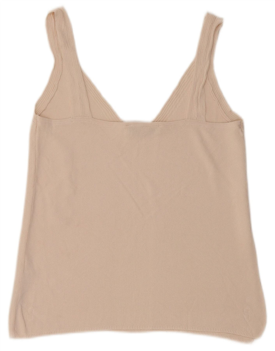 Zara Mujer Crop Cami Top UK 44 Large Viscosa Beige