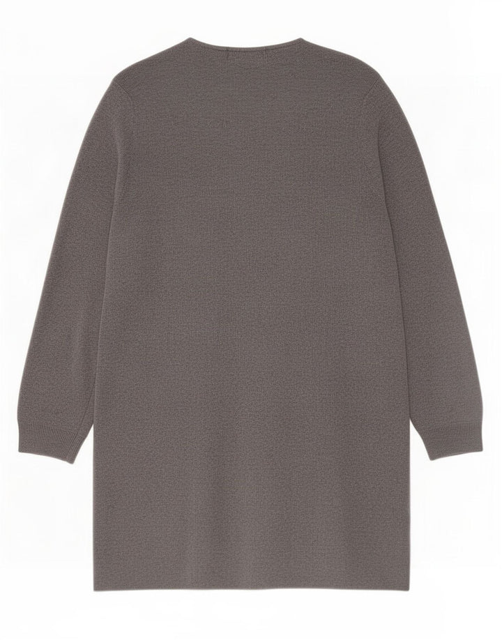 Marks & Spencer Suéter tipo cárdigan abierto largo para mujer UK 40 Gris medio
