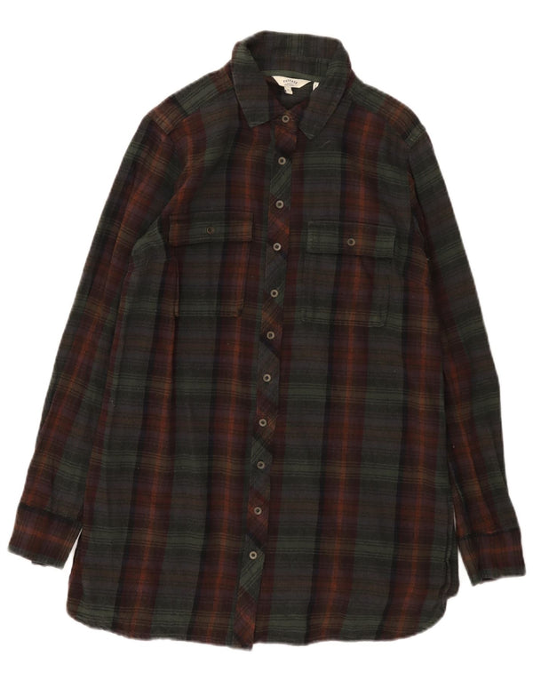 Vestido camisero de franela para mujer de Fat Face UK 8 Small Green Check Cotton