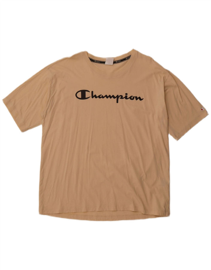 CHAMPION Camiseta gráfica para mujer Top UK 20 2XL Algodón beige