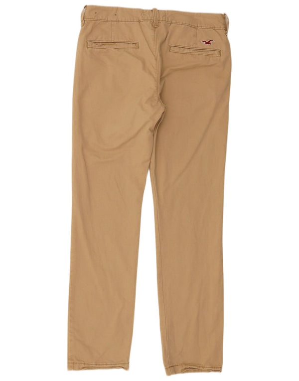 Pantalones chinos rectos Hollister para hombre W32 L32 Algodón beige