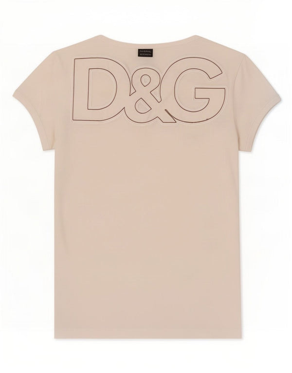 Dolce & Gabbana Camiseta gráfica para mujer Top UK 4 XS Blanco