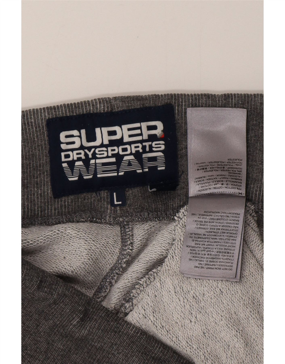 SUPERDRY Hombre Pantalones de chándal con estampado gráfico Joggers de algodón a rayas grises grandes