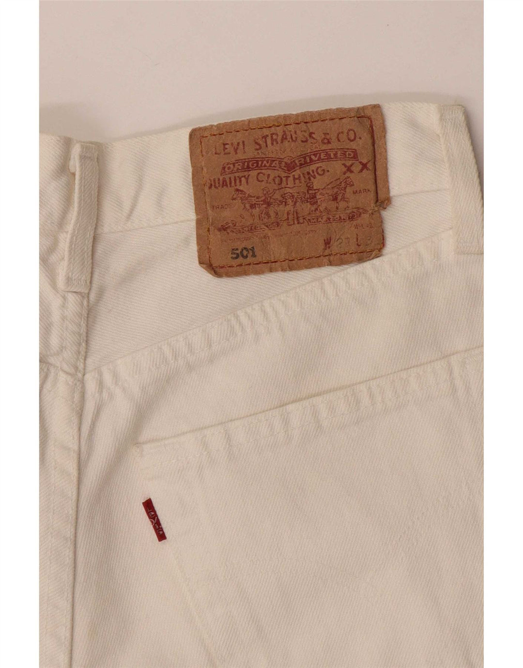 Levi's Mujer 501 Shorts De Mezclilla W27 Pequeño Blanco
