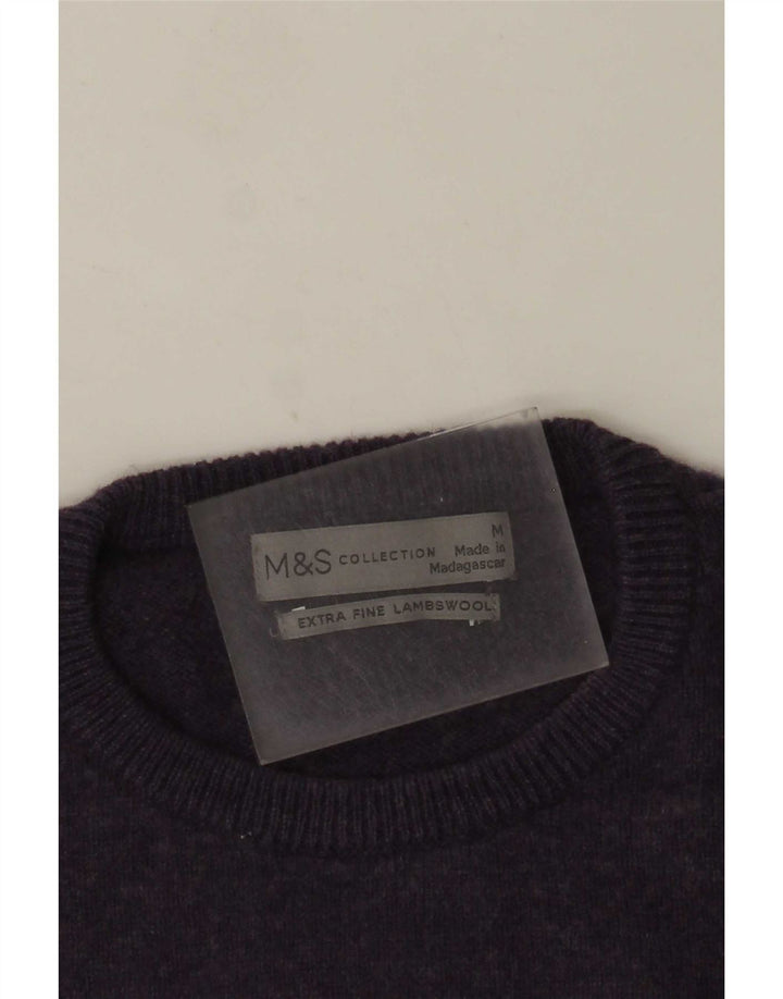 Marks & Spencer Jersey De Cuello Redondo Para Hombre De Lana De Cordero Morado Medio