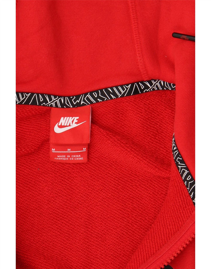 NIKE Sudadera con capucha y cremallera gráfica para hombre de algodón rojo mediano